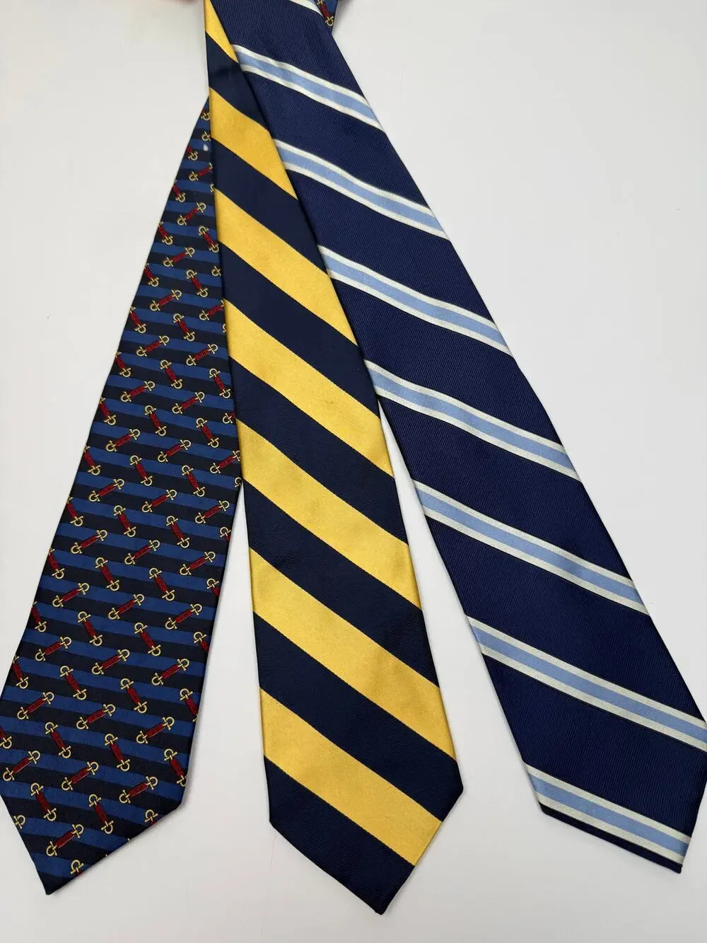 Tommy Hilfiger Silk Tie Lot 3 Vintage 100% Silk Made USA Regimental